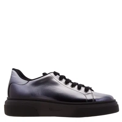 Ferragamo Cassandra Low-top Leather Sneakers In Multi