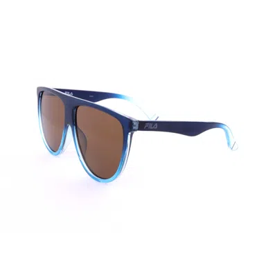 Fila Unisex Blue Rectangular Sunglasses Sfi268-1 In ["white"]