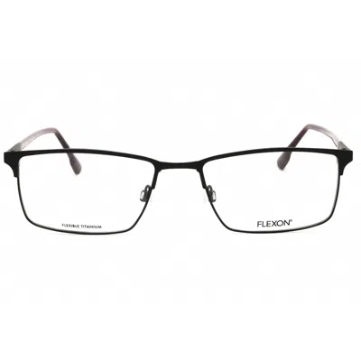 Flexon Men's Black Rectangular Eyeglass Frames E1129