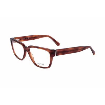 Guess Men's Brown Rectangular Eyeglass Frames Gu50150 In ["white"]