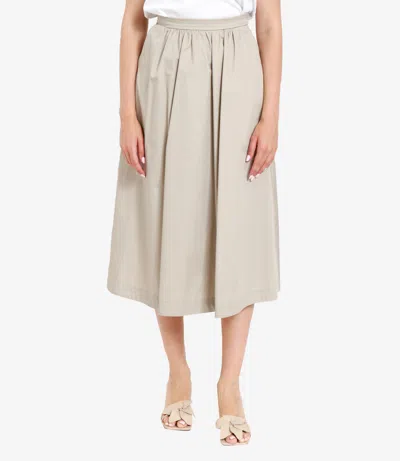 Kaos Flared Midi Skirt In Neutral