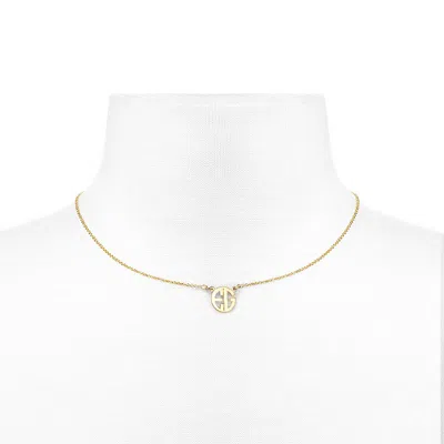Bargainbazaar 14k Gold Mini Two Initial Block Style Monogram