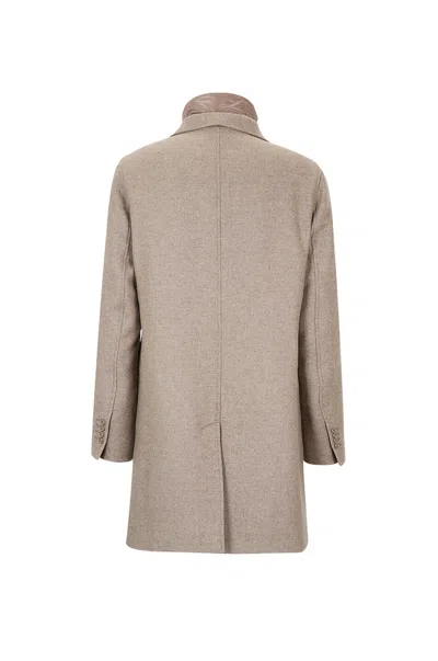 Herno Long-sleeved Coat In Neutral