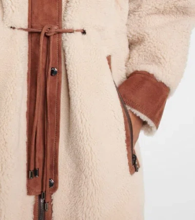 Bogner Gritt Suede-trimmed Shearling Coat In Multi