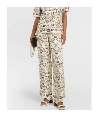 Tory Burch Printed Silk Wide-leg Pants In Multi