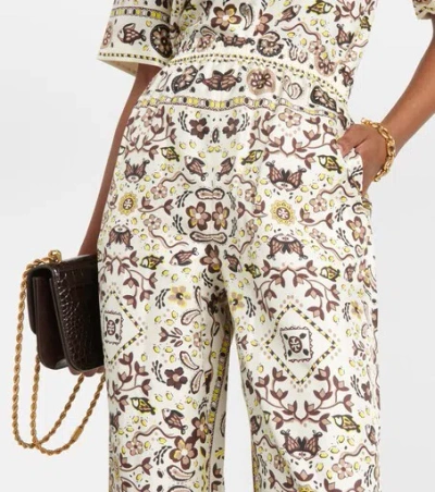 Tory Burch Printed Silk Wide-leg Pants In Multi