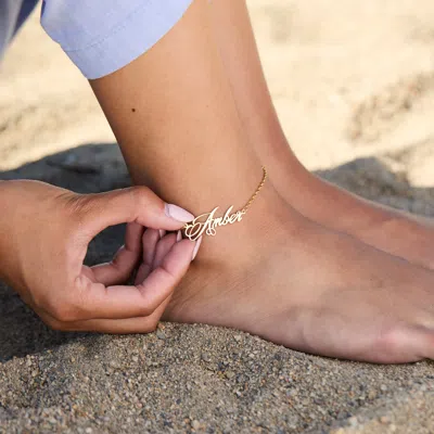 Bargainbazaar Elegant Script Gold Name Anklet