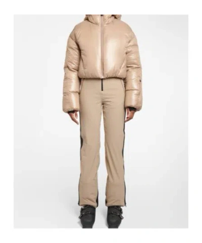 Aztech Mountain Daisy Cropped Down Jacket In Brown