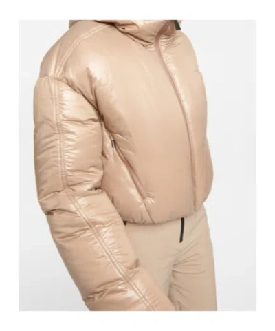 Aztech Mountain Daisy Cropped Down Jacket In Brown