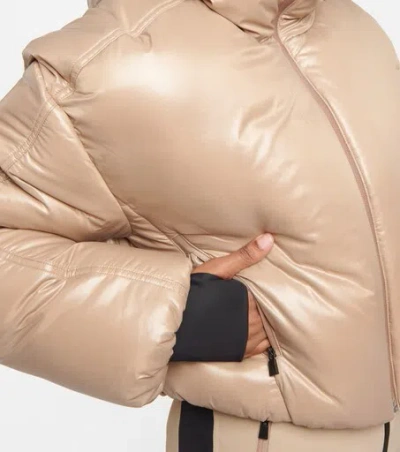 Aztech Mountain Daisy Cropped Down Jacket In Brown