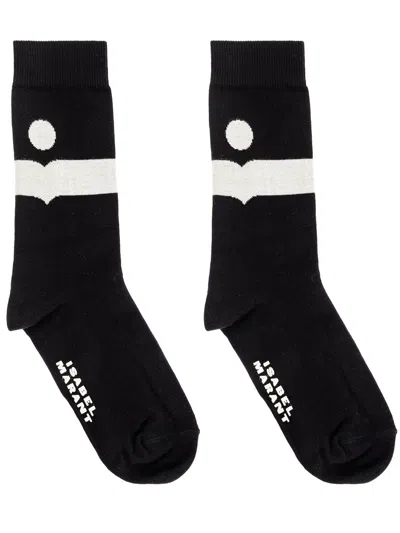 Isabel Marant Calzini Nesson Medi Con Logo In Black