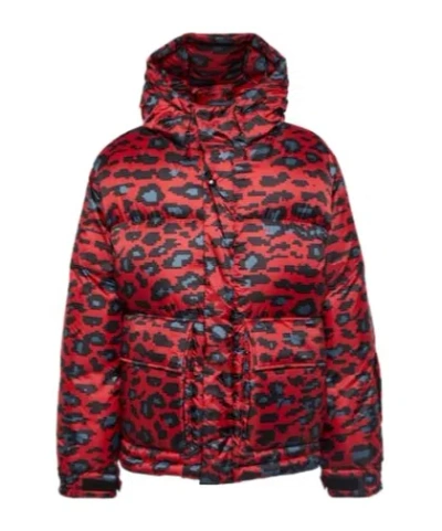 Undercover Printed Down Jacket In Red