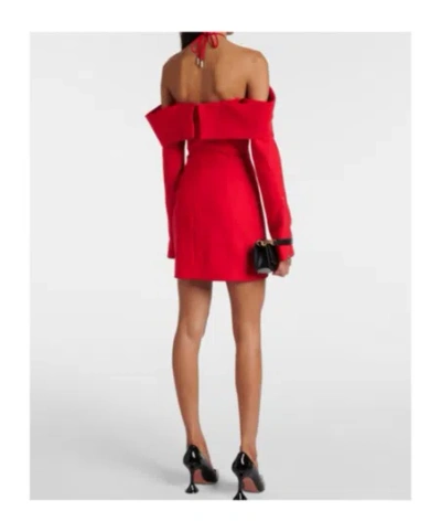 David Koma Wool-blend Minidress In Red