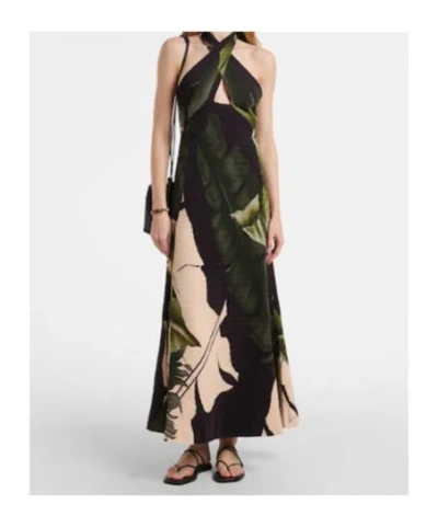 Johanna Ortiz Printed Halterneck Maxi Dress In Green