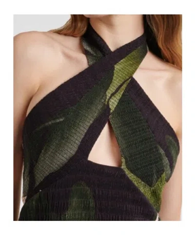 Johanna Ortiz Printed Halterneck Maxi Dress In Green