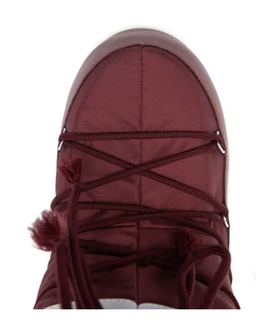 Moon Boot Boot Flat Sole High Shaft Round Toe In Burgundy