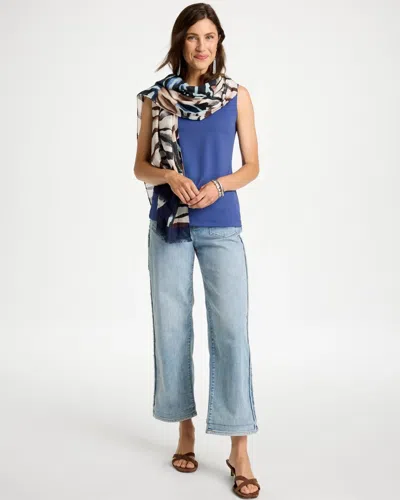 Chico's Microfiber Tank In Storm Blue In Storm Blue