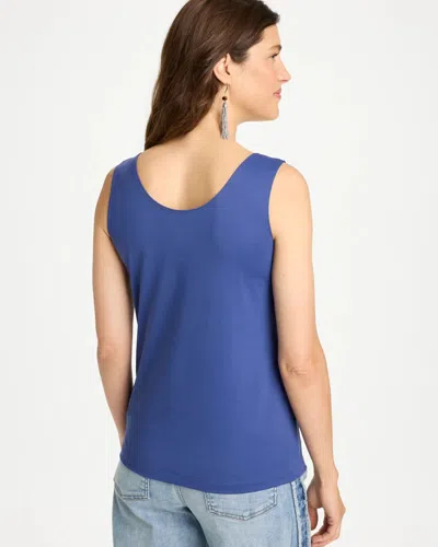 Chico's Microfiber Tank In Storm Blue In Storm Blue