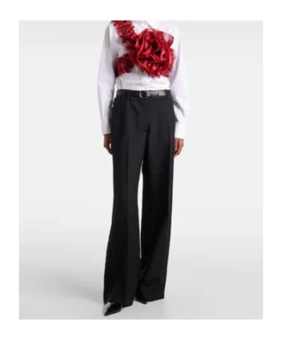 Comme Des Garçons Ruffled Top In Red