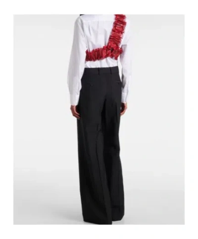 Comme Des Garçons Ruffled Top In Red