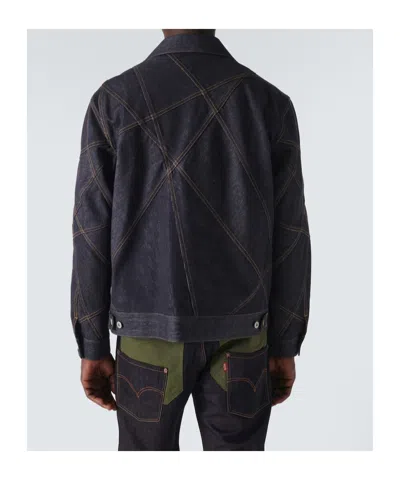 Junya Watanabe Button-down Long-sleeved Denim Jacket In Blue