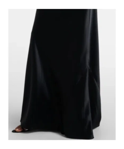 Galvan Pandora Halterneck Satin Gown In Black