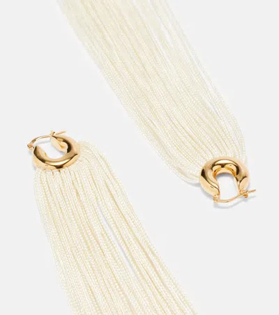 Jil Sander Drop Earrings In White