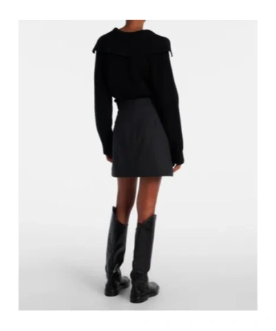 Plan C Sequined Wool-blend Miniskirt In Black