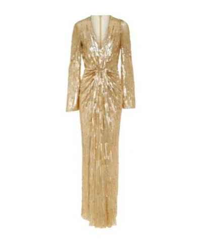 Jenny Packham Darcy Sequin-embellishment Maxi Dress In Nude