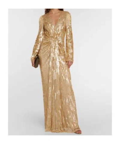 Jenny Packham Darcy Sequin-embellishment Maxi Dress In Nude