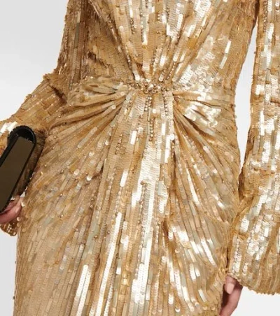 Jenny Packham Darcy Sequin-embellishment Maxi Dress In Nude