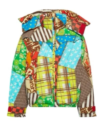 Erl Printed Cotton-blend Down Jacket In Multi