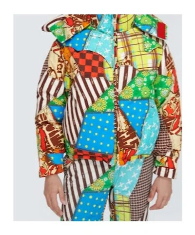 Erl Printed Cotton-blend Down Jacket In Multi