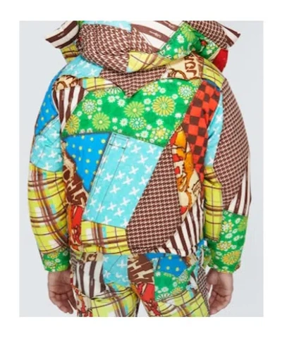 Erl Printed Cotton-blend Down Jacket In Multi
