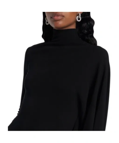 Stella Mccartney Draped High-neck Midi Dress In Black