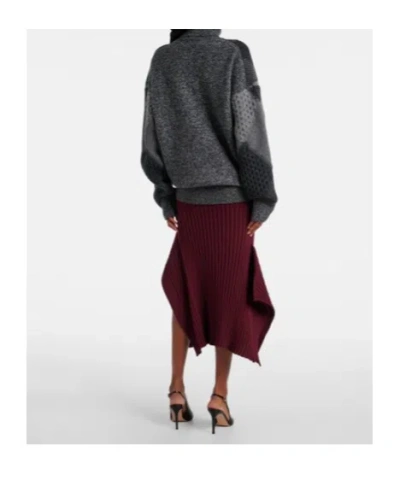 Stella Mccartney Argyle Wool Turtleneck Sweater In Black