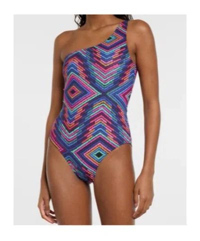 Eres Multicolor One-shoulder Swimsuit In Blue