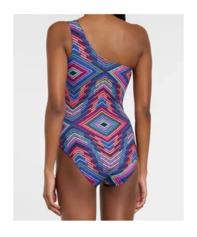 Eres Multicolor One-shoulder Swimsuit In Blue