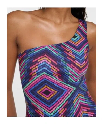 Eres Multicolor One-shoulder Swimsuit In Blue