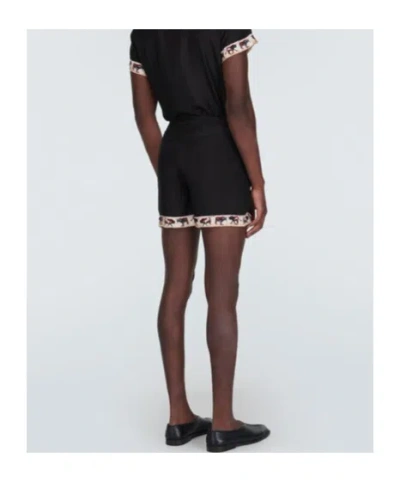 Bode Taureau Printed Silk Boxers In Black