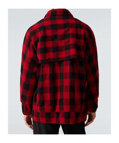Junya Watanabe Checked Press-stud Shirt Jacket In Red