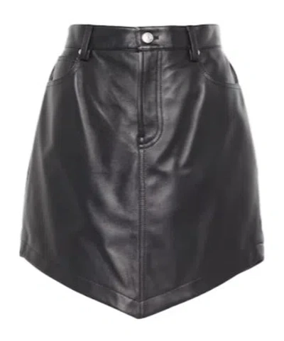 Alexandre Vauthier Leather Miniskirt In Black