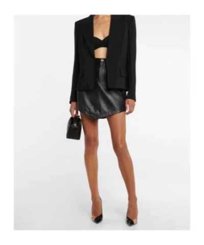 Alexandre Vauthier Leather Miniskirt In Black