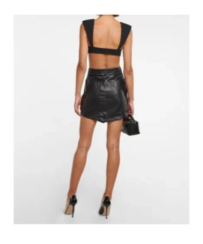 Alexandre Vauthier Leather Miniskirt In Black