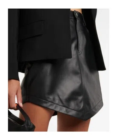 Alexandre Vauthier Leather Miniskirt In Black