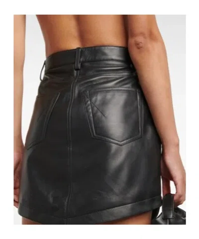 Alexandre Vauthier Leather Miniskirt In Black