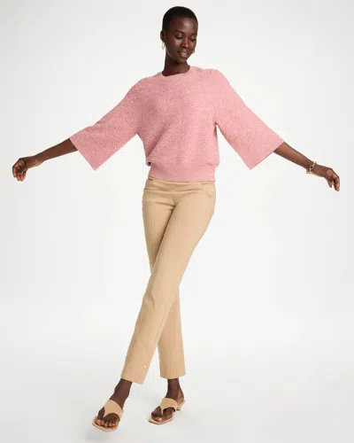 Chico's Cotton-blend 3/4 Sleeve Pullover In Baroque Rose In Baroque Rose