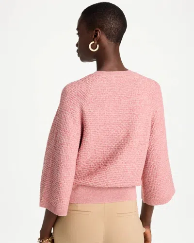 Chico's Cotton-blend 3/4 Sleeve Pullover In Baroque Rose In Baroque Rose