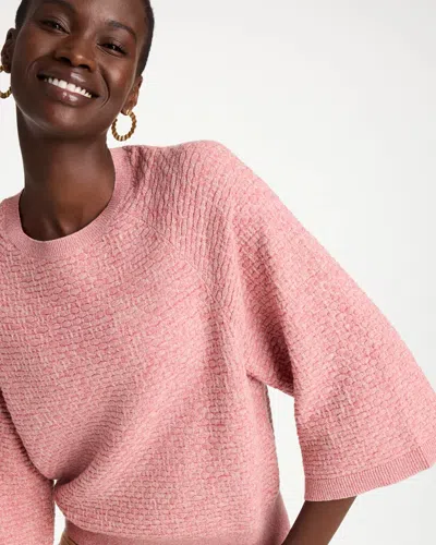 Chico's Cotton-blend 3/4 Sleeve Pullover In Baroque Rose In Baroque Rose
