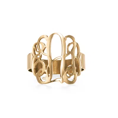 Bargainbazaar 14k Gold Fancy Script Monogram Ring